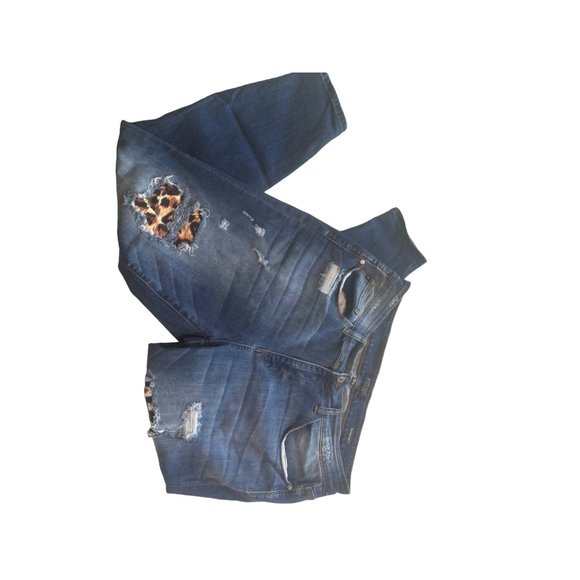 Judy Blue‎ Skinny Jeans 18W Distressed with Black, Gold and Tan Insets - Picture 1 of 8